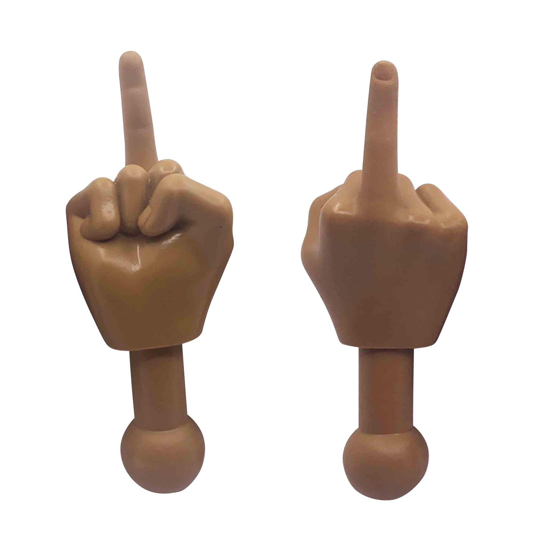 Tiny Hands 4.5-Inch Novelty Toys | Two Middle Finger Hands, Deep Brown