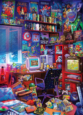 '80s Game Room Pop Culture 1000 Piece Jigsaw Puzzle By Rachid Lotf