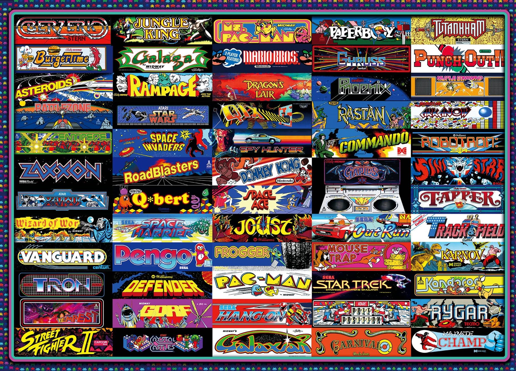 Arcadeageddon! Retro Arcade Game Collage 1000-Piece Jigsaw Puzzle