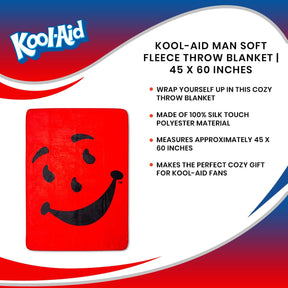 Kool-Aid Man Soft Fleece Throw Blanket | 45 x 60 Inches