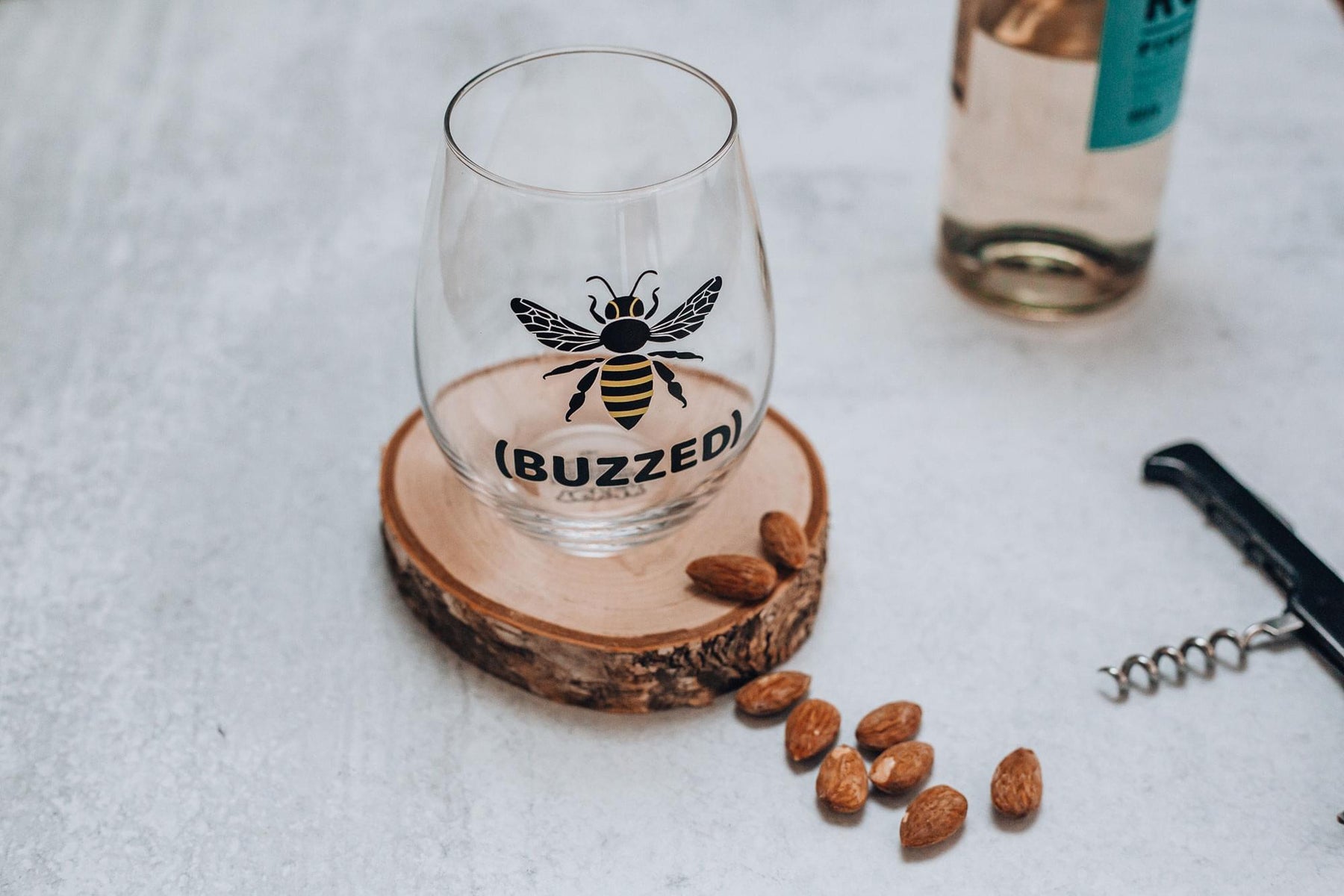 Bumble Bee "Buzzed" Oversized Stemless Wine Glass | Holds 20 Ounces