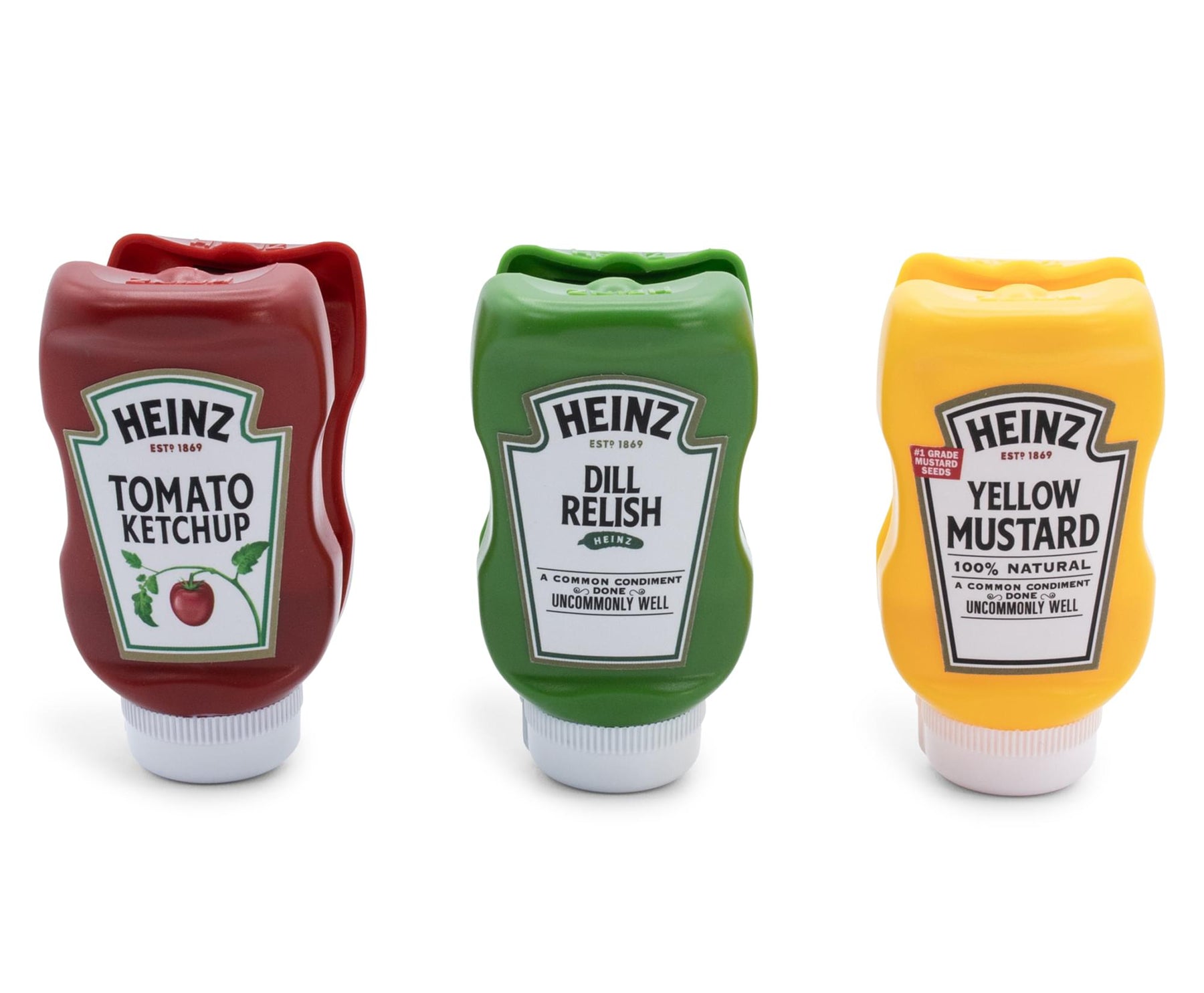 Heinz Bottle Chip Clips Picnic Pack | Set of 3 | Ketchup, Mustard, Relish