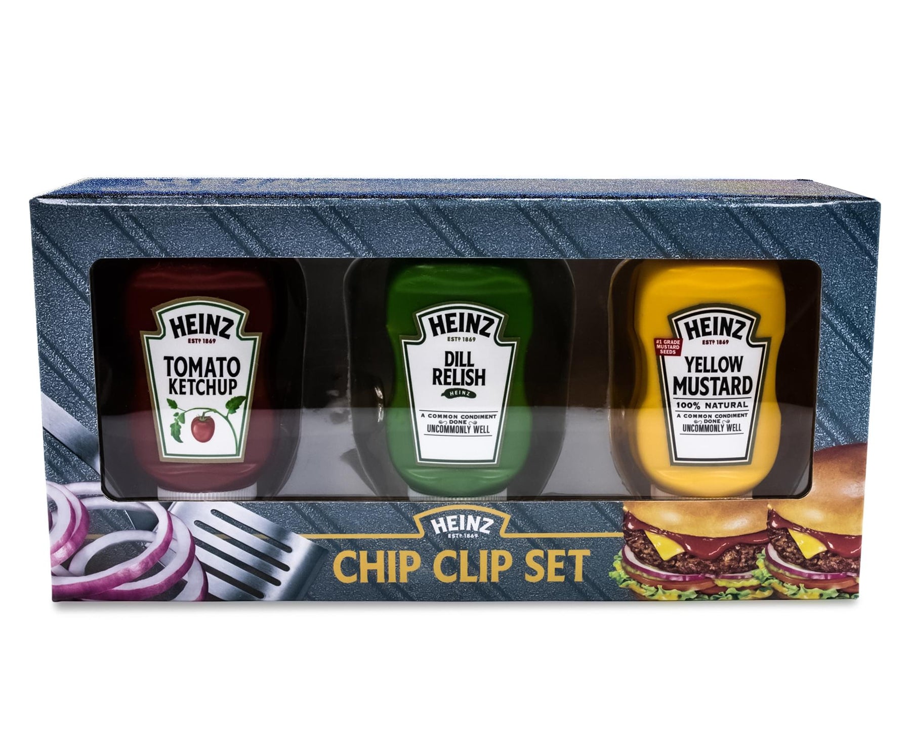 Heinz Bottle Chip Clips Picnic Pack | Set of 3 | Ketchup, Mustard, Relish