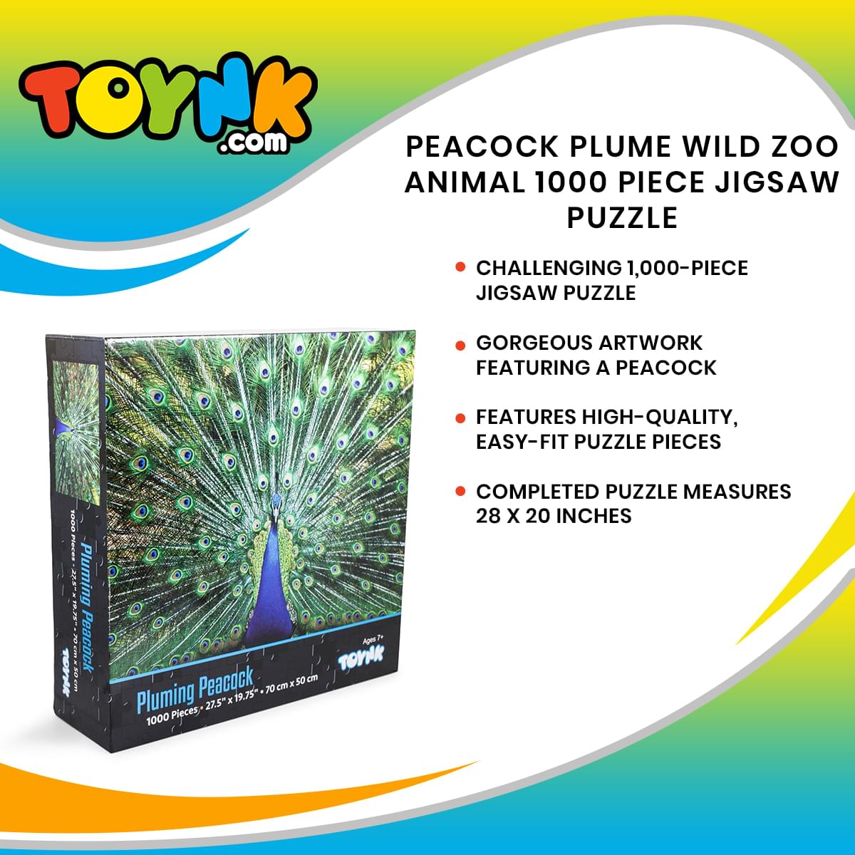 Peacock Plume Wild Zoo Animal 1000 Piece Jigsaw Puzzle