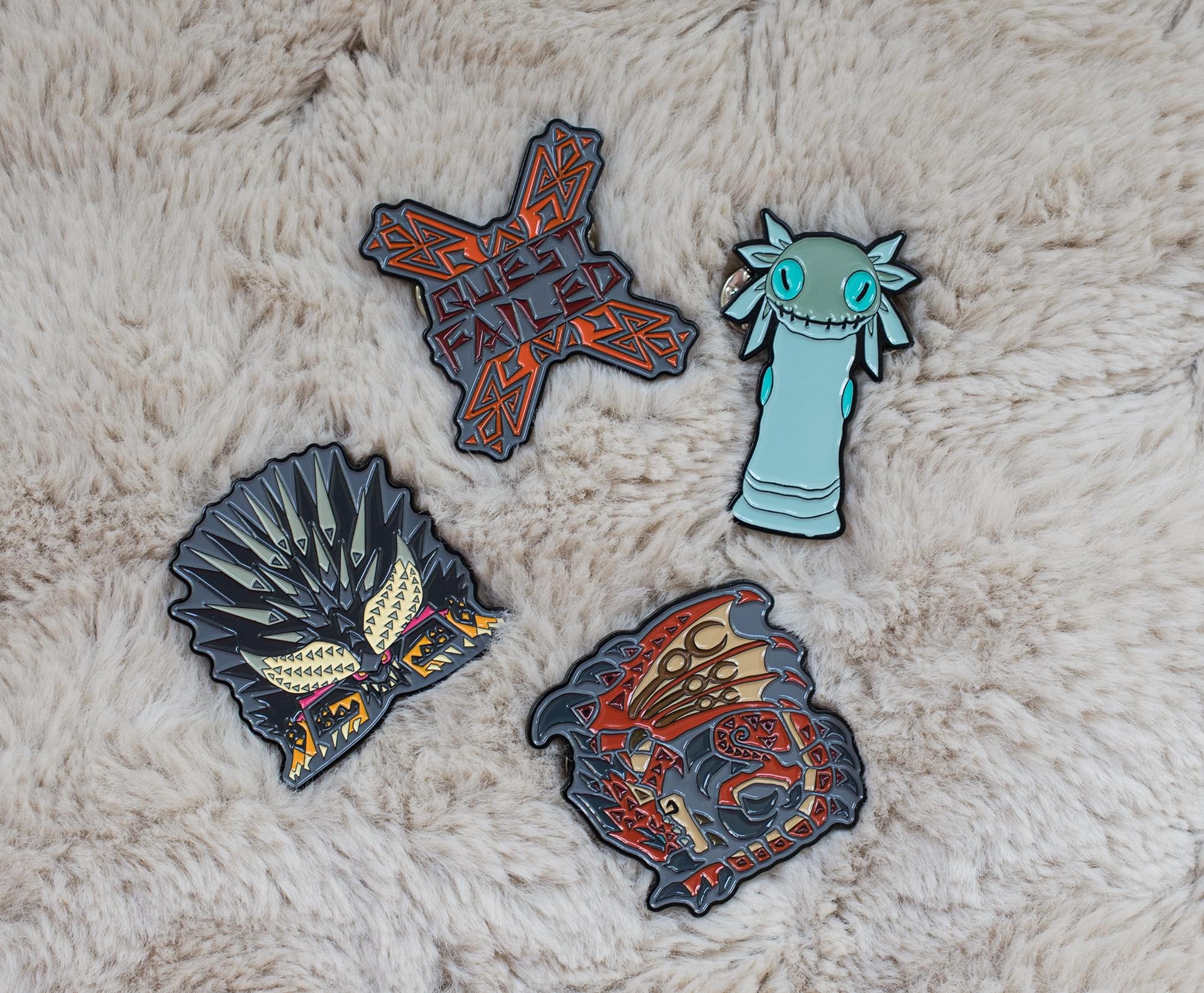 Monster Hunter: World Collectible Enamel Pins | Set of 4 | Toynk Exclusive