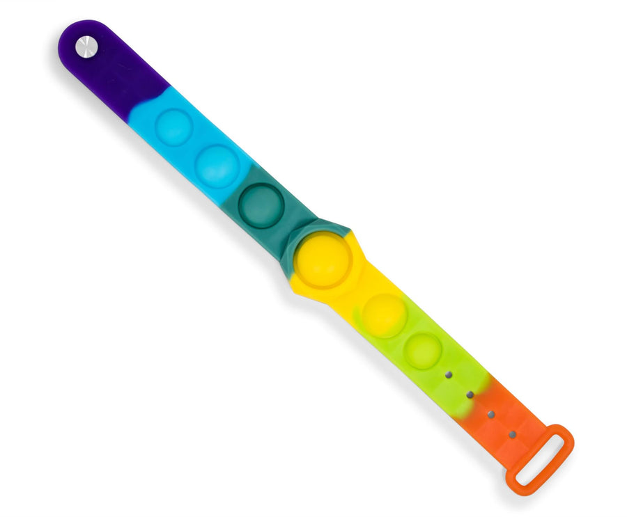 Push Pop Fidget Toy 6-Button Bracelet | Rainbow