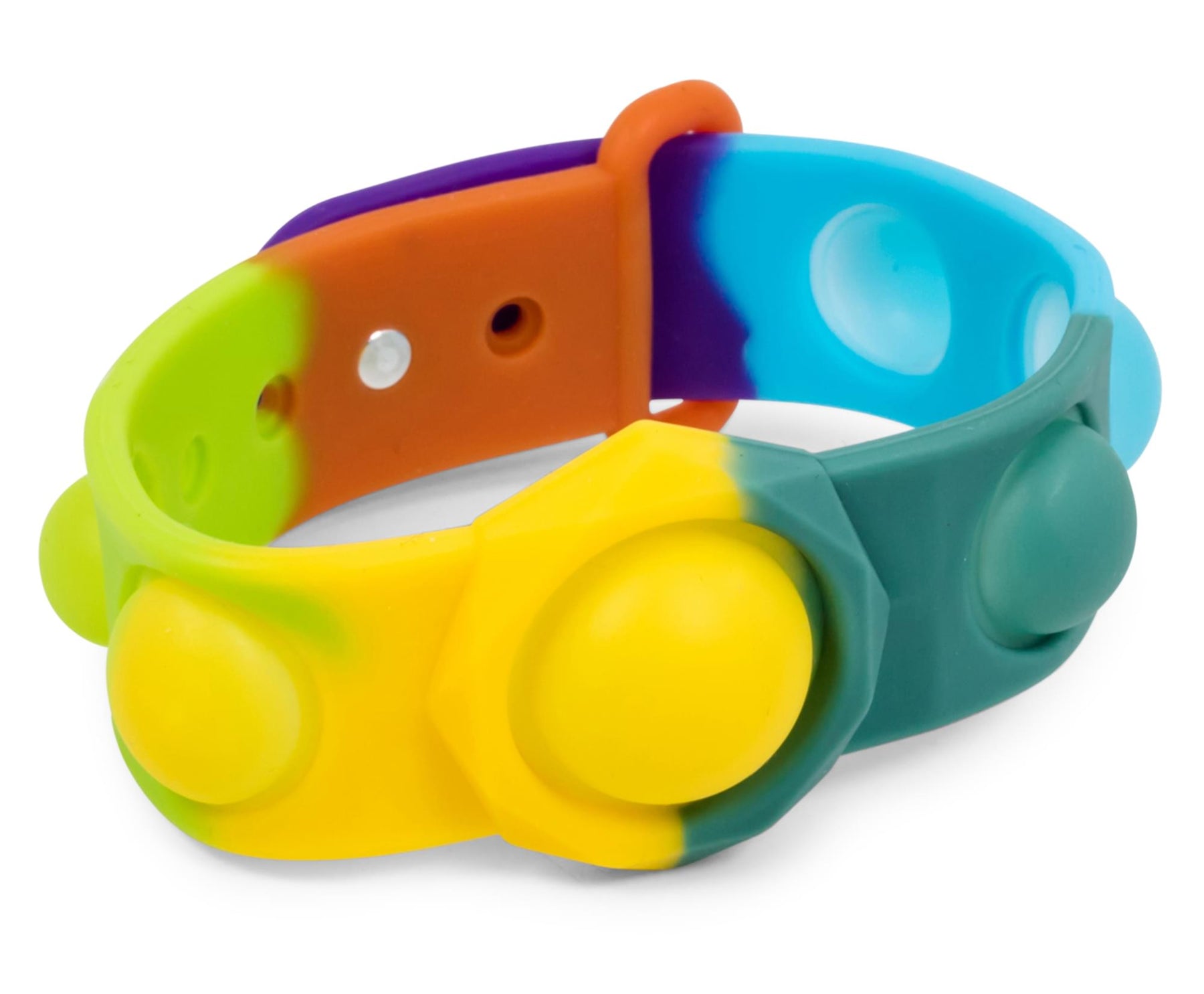 Push Pop Fidget Toy 6-Button Bracelet | Rainbow