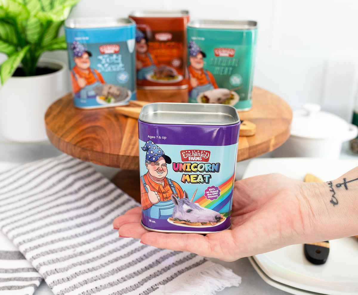 Canned Plush Unicorn Meat Fun Gag Gift Free Shipping