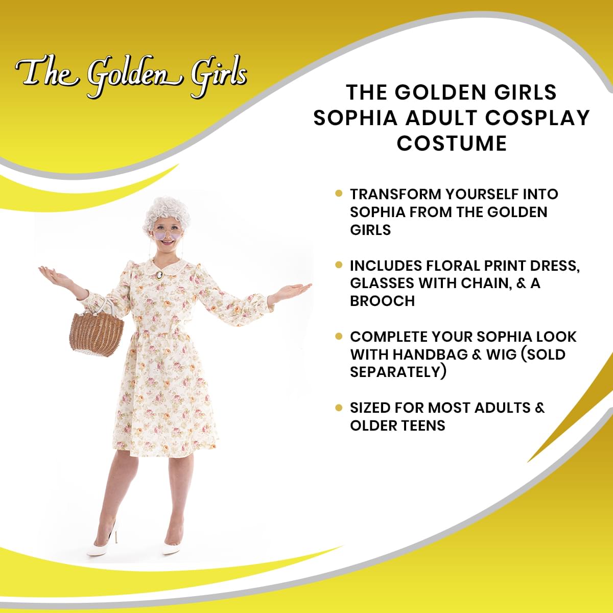 Golden Girls Sophia Costume | Officially Licensed | Adult Size