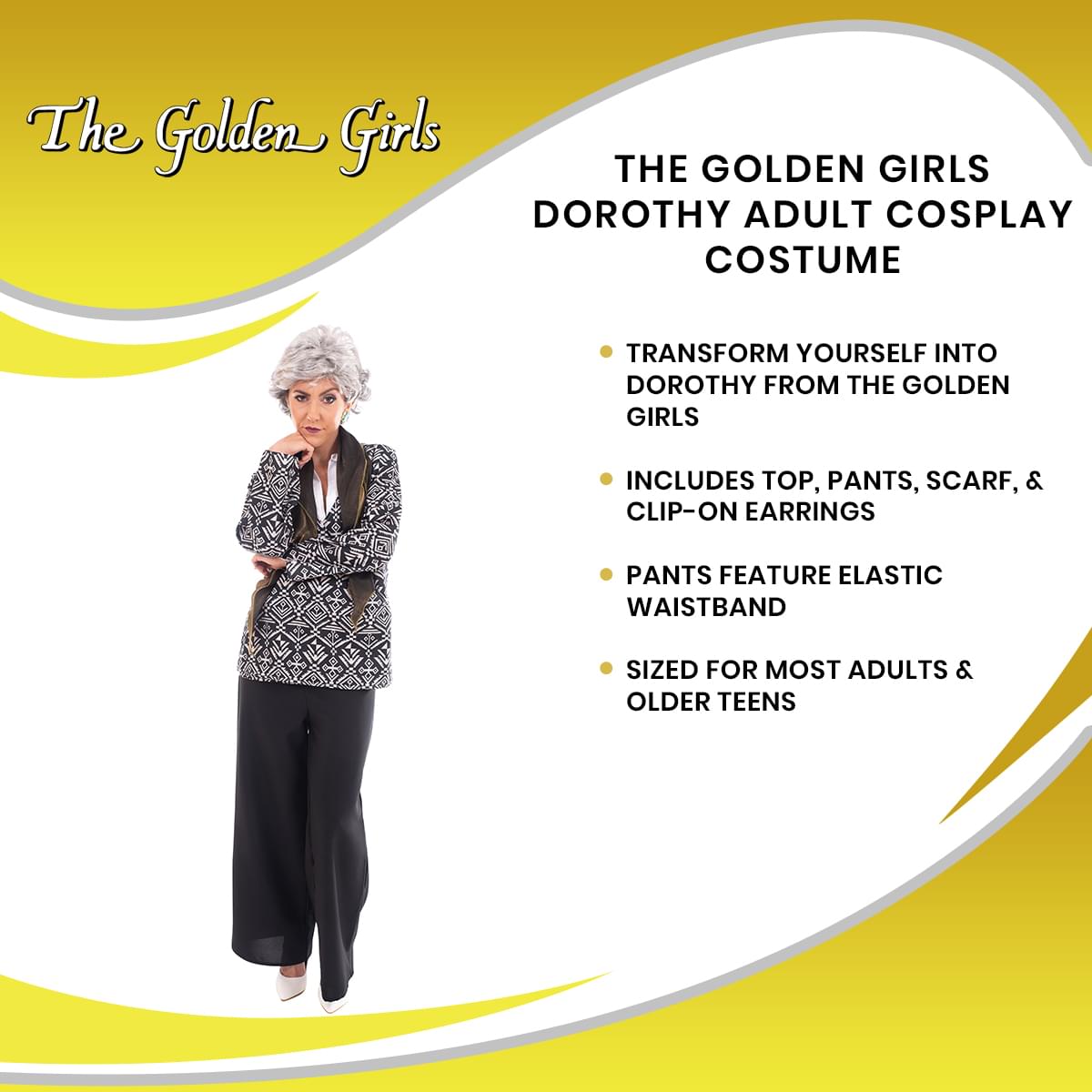 Golden Girls Dorothy Costume | Officially Licensed | Adult Size Small Golden Girls Dorothy Costume | Officially Licensed | Adult Size Small