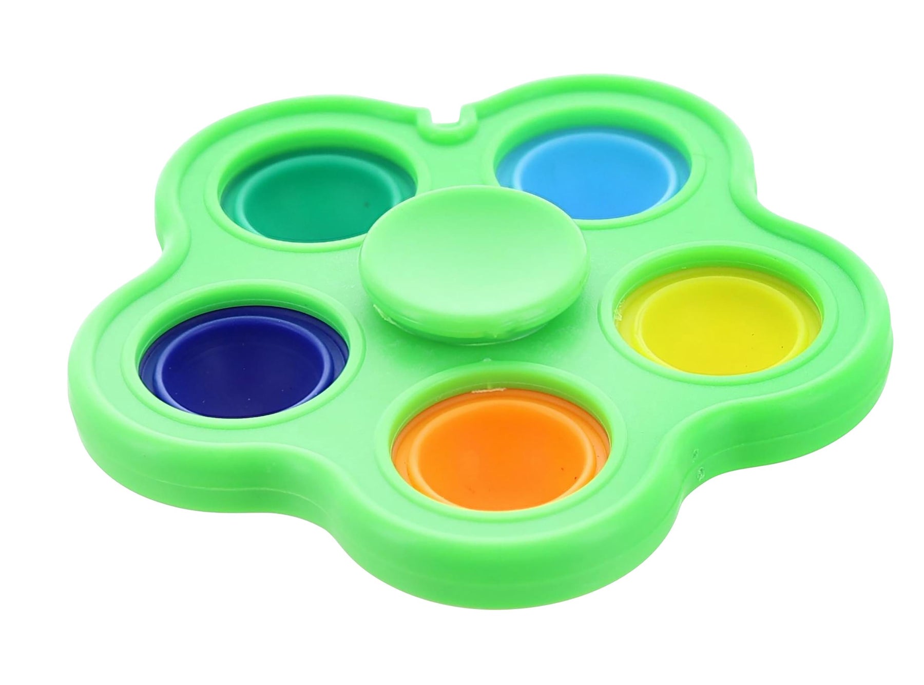 Green Plastic 5 Button Pop Fidget Spinner Toy