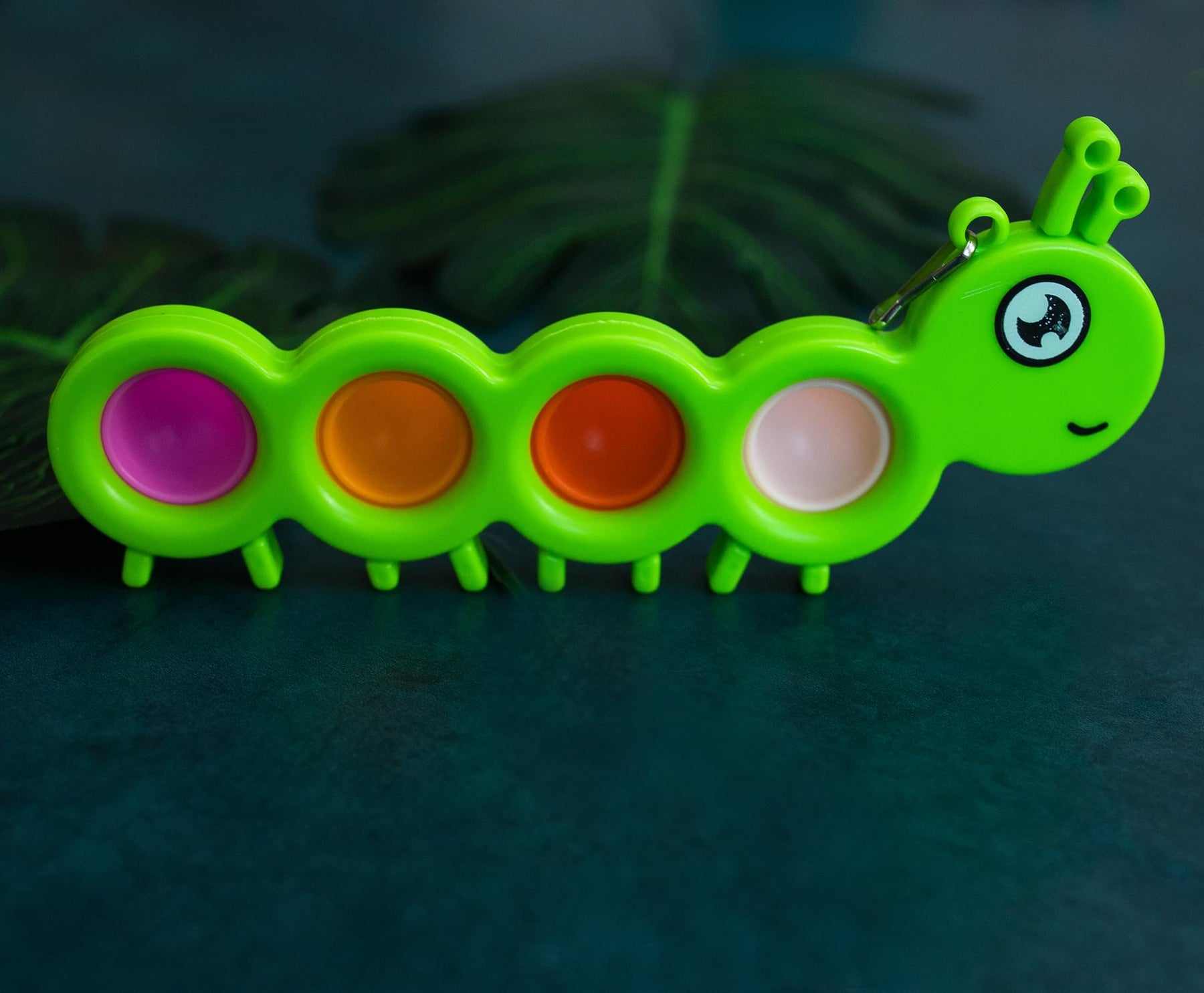 Pop Fidget Toy Green Caterpillar 4-Button Bubble Popping Game