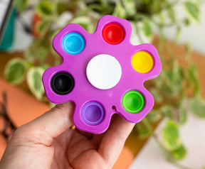 Pop Fidget Toy Spinner Face-Changing White Octopus 6-Button Bubble Popping Game