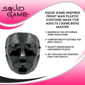 Squid Game Inspired Front Man Plastic Costume Mask for Adults | Game Boss Master