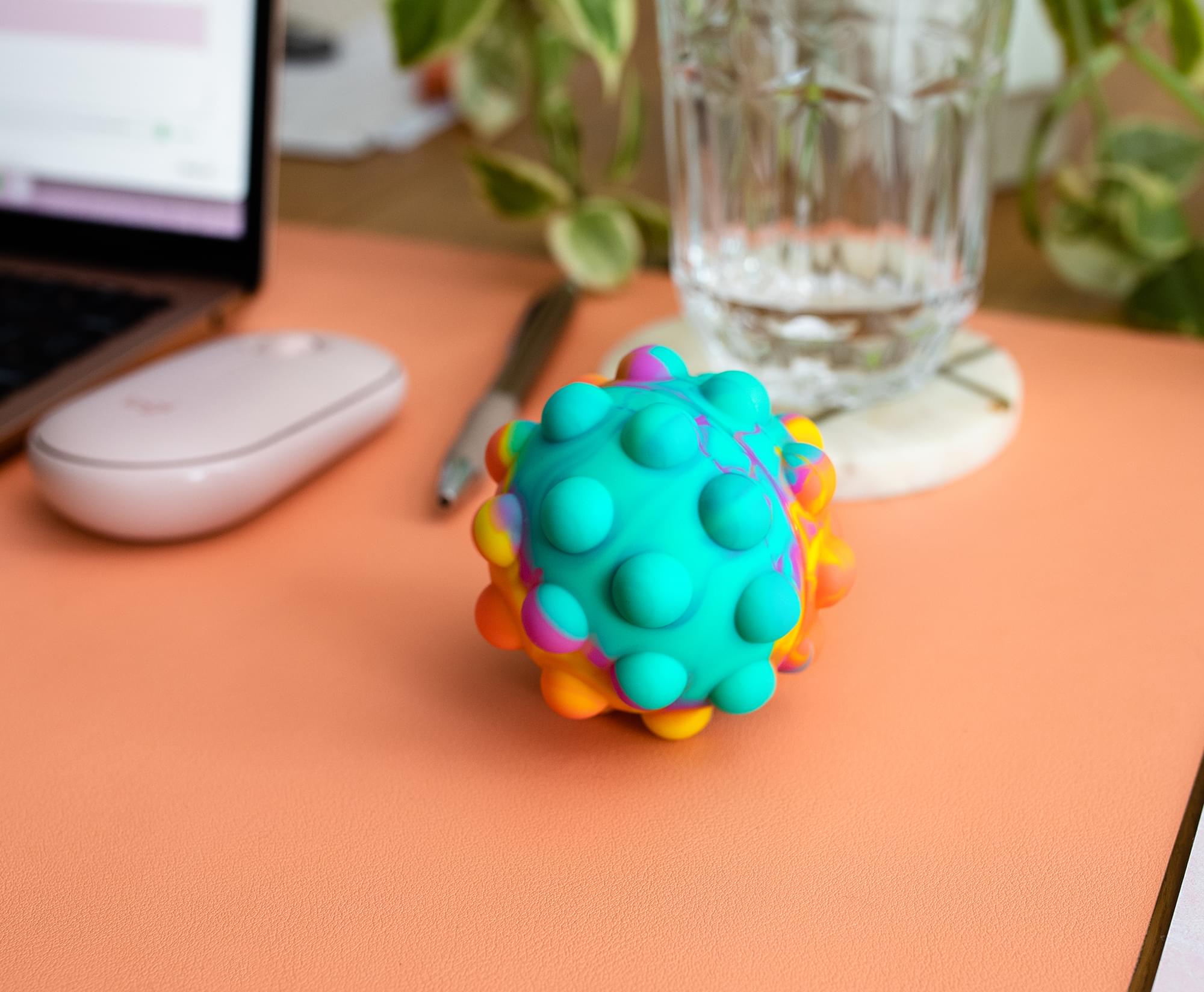 Pop Fidget Toy Pressure Relief Silicone Bubble Popping Game Ball | Rainbow