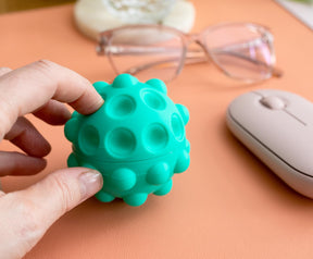 Pop Fidget Toy Pressure Relief Silicone Bubble Popping Game Ball | Teal