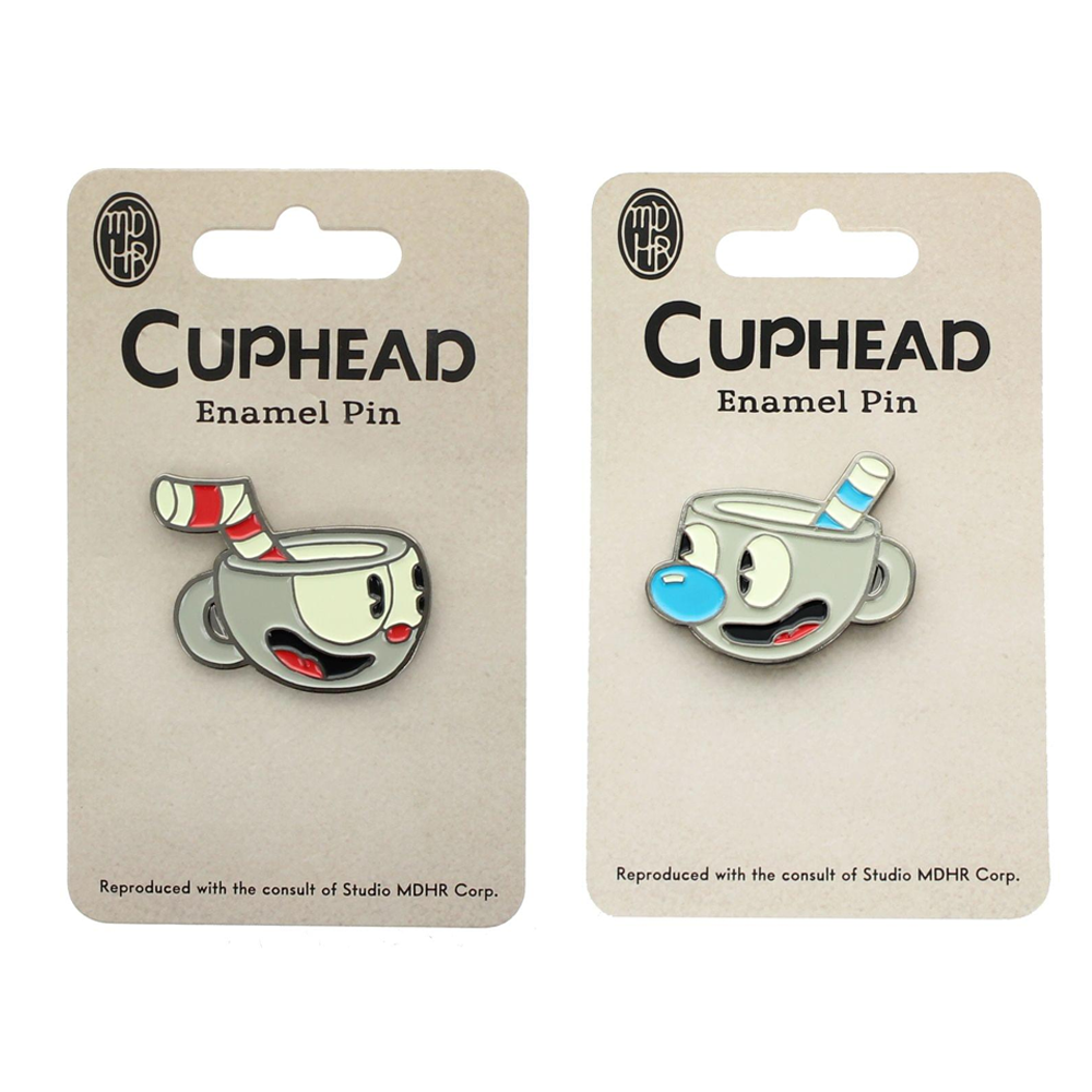Cuphead And Mugman Enamel Pins, Set Of 2