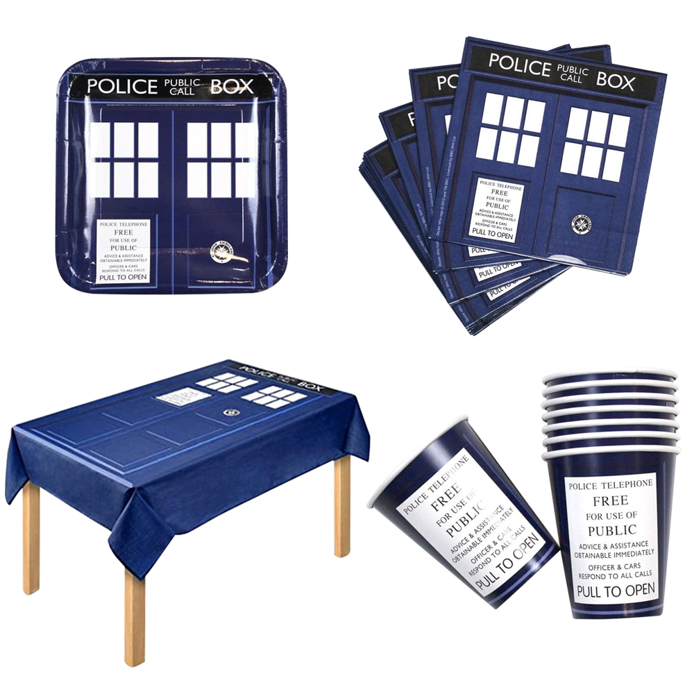 Doctor Who Party Bundle For 16 With Table Cloth, Paper Plates & Cups And More