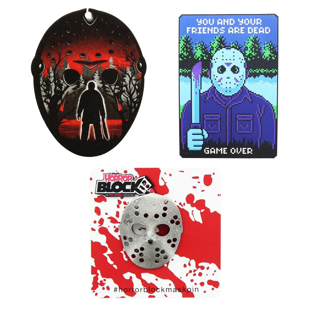 Friday the 13th Gift Set with Pin, Art Print and Air Freshener
