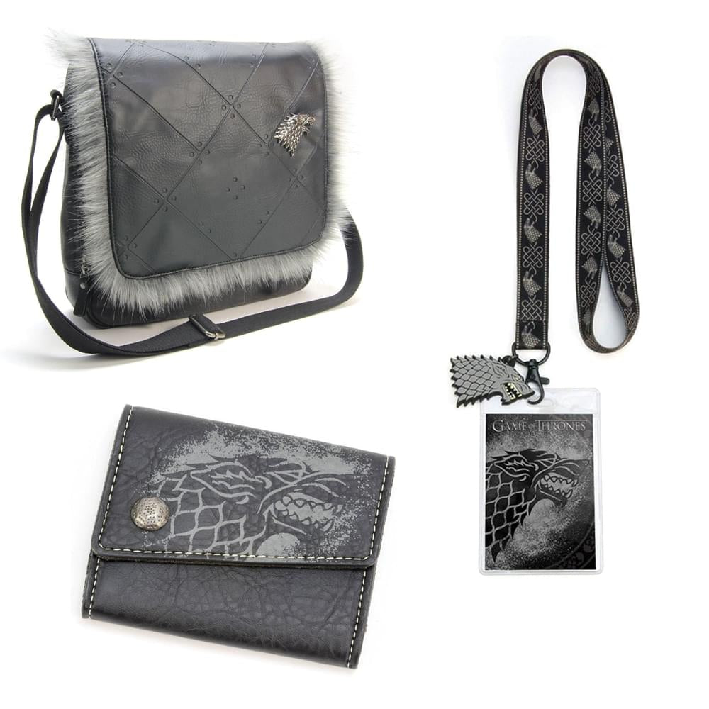 Game of Thrones House Stark Gift Set - Lanyard, Wallet & Messenger Bag