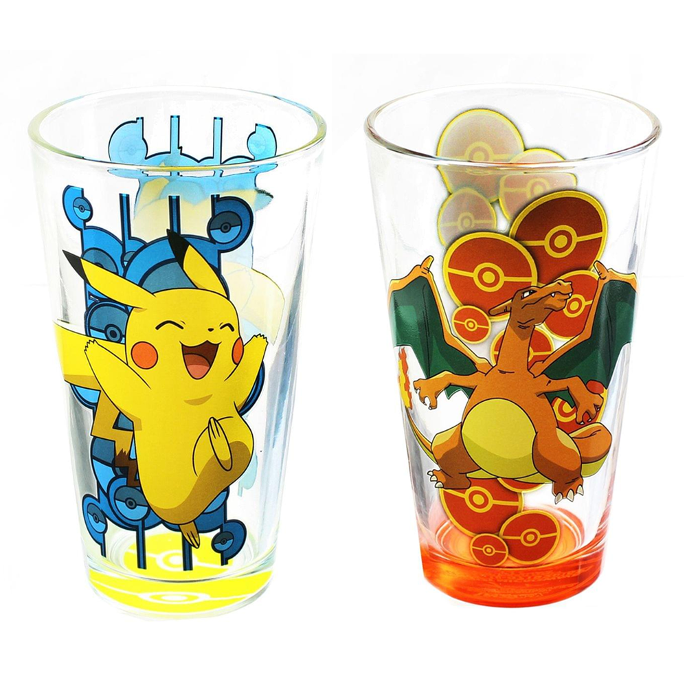 Pokemon Pikachu And Charizard 16Oz Pint Glass Set Of 2