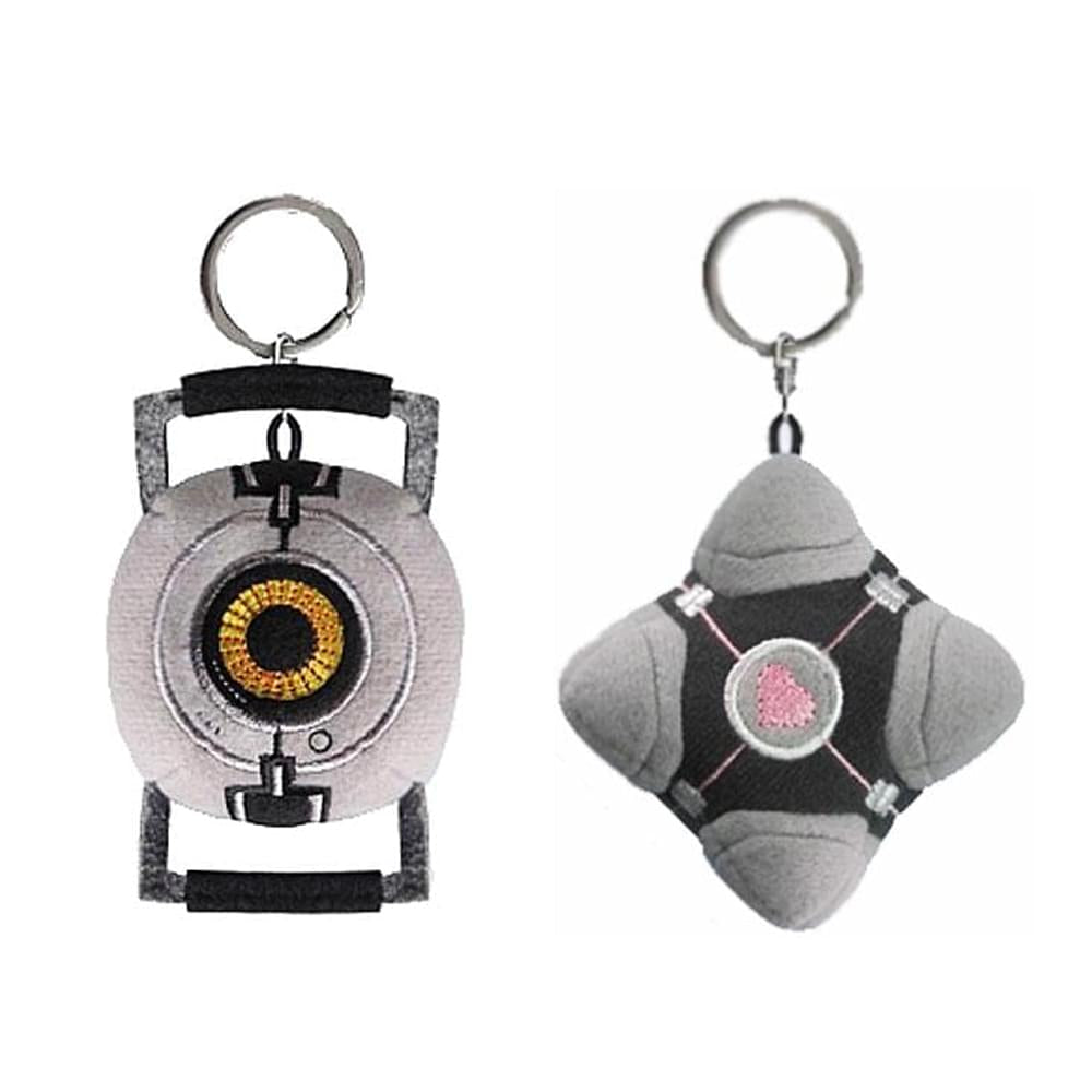 Portal Plush Keychain Set of 2: Companion Cube & Space Sphere