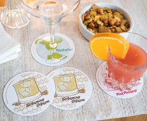 Retro Cocktails Cork Drink Coasters Set of 4
