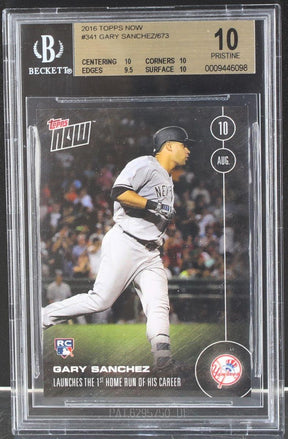 Gary Sanchez New York Yankees 2016 Topps Now Rookie Card #341 BGS 10
