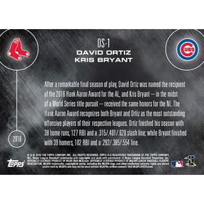 MLB Chicago Cubs David Ortiz/ Kris Bryant OS-1 2016 Topps NOW Trading Card