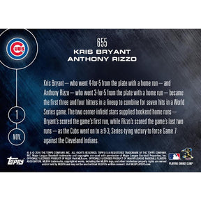 MLB Chicago Cubs Kris Bryant/ Anthony Rizzo #655 2016 Topps NOW Trading Card