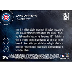 MLB Chicago Cubs Jake Arrieta #654 2016 Topps NOW Trading Card