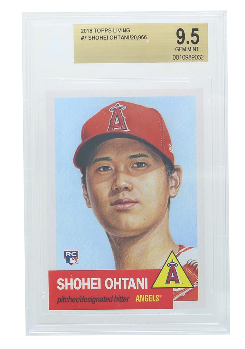 LA Angels #7 Shohei Ohntani MLB 2018 Topps Living 20,966 BGS 9.5 PSA 10
