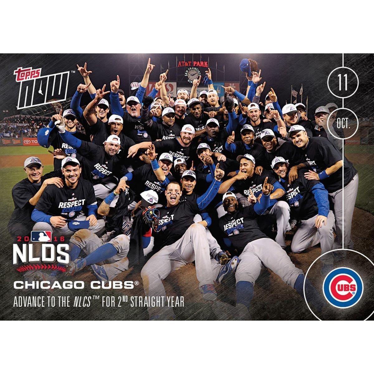 MLB Chicago Cubs Advance To The NLCS #572B Topps NOW Trading Card