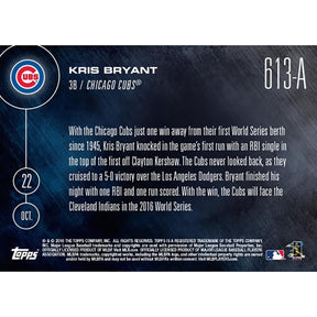 MLB Chicago Cubs Kris Bryant #613A Topps NOW Trading Card
