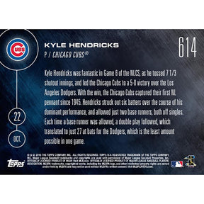 MLB Chicago Cubs Kyle Hendricks #614 2016 Topps NOW Trading Card
