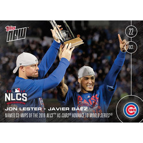 MLB Chicago Cubs Javier Baez/ Jon Lester #617 2016 Topps NOW Trading Card