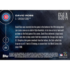 MLB Chicago Cubs David Ross #658 2016 Topps NOW Trading Card