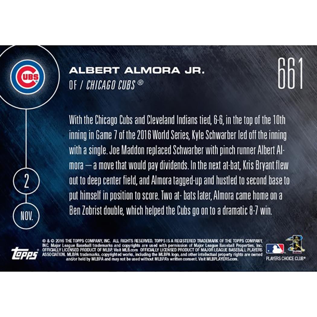 Topps NOW Go-Ahead Run Chicago Cubs Albert Almora Jr. RC Card #661