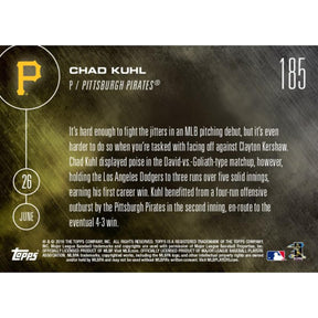 MLB 2016 Topps NOW Card 185 Pittsburgh Pirates Chad Kuhl RC Trading Card