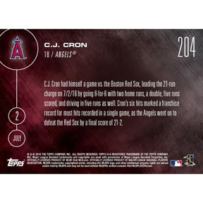 MLB LA Angels C.J. Cron #204 2016 Topps NOW Trading Card