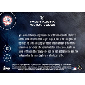 MLB Topps NOW Card 351NY Yankees Tyler Austin/Aaron Judge Trading Card