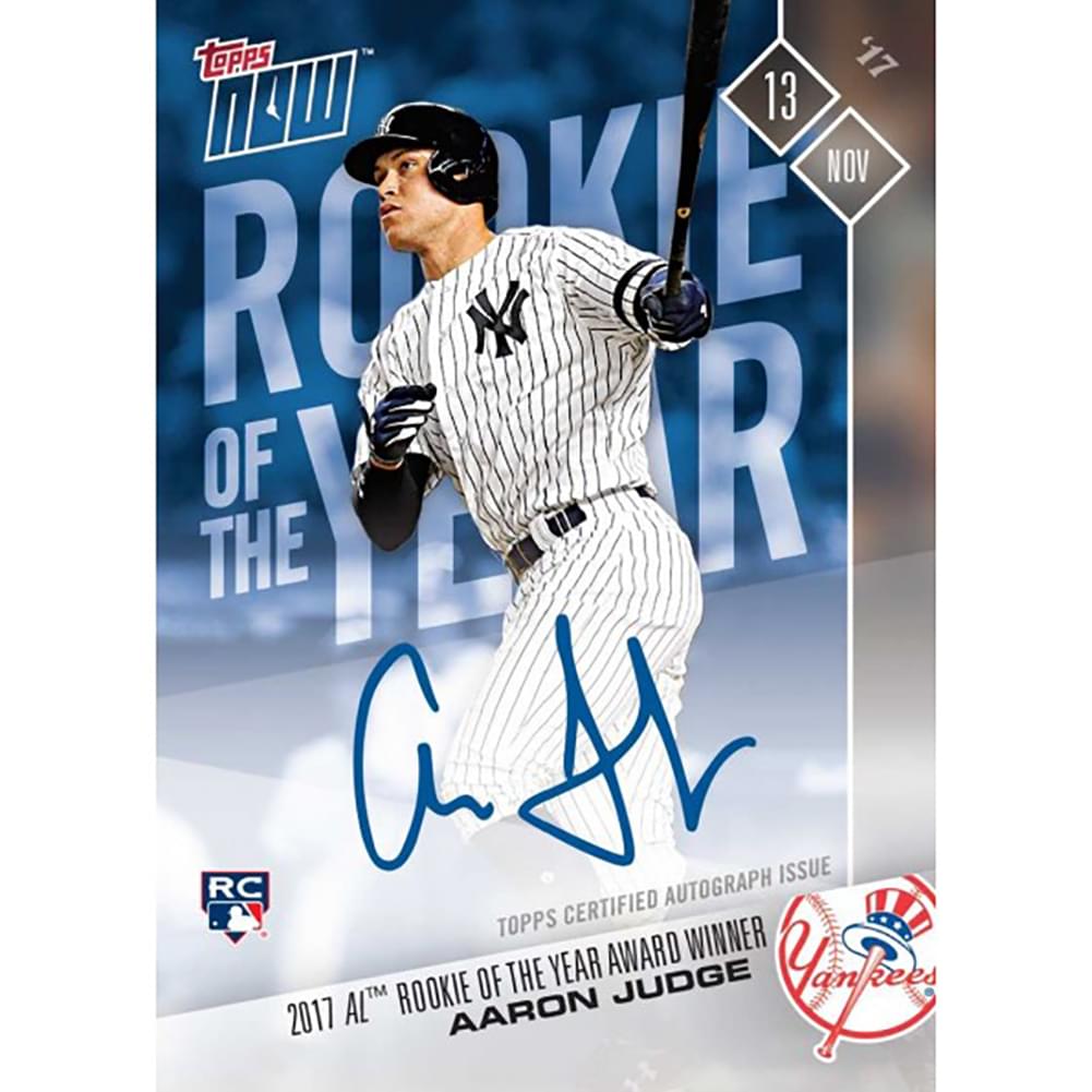 MLB NY Yankees On-Card Autograph # to 49 Aaron Judge 2017 Topps NOW Trading Card