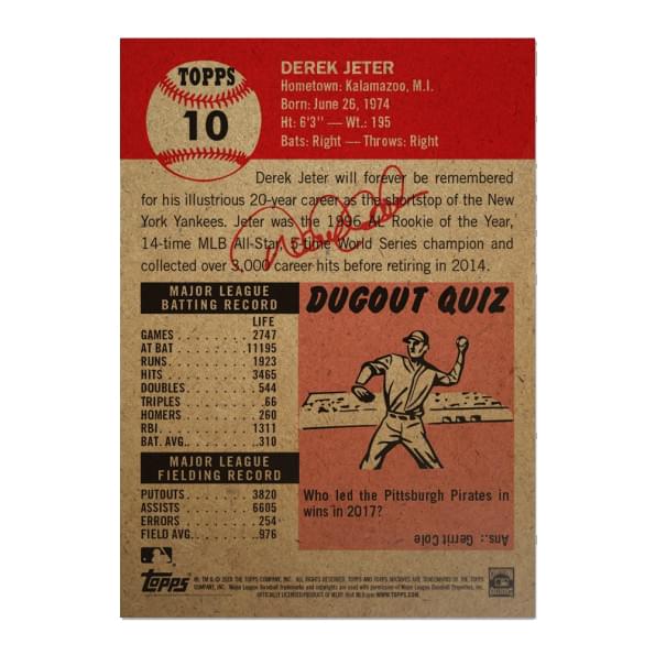 NY Yankees MLB Derek Jeter Topps Living Set Card #10