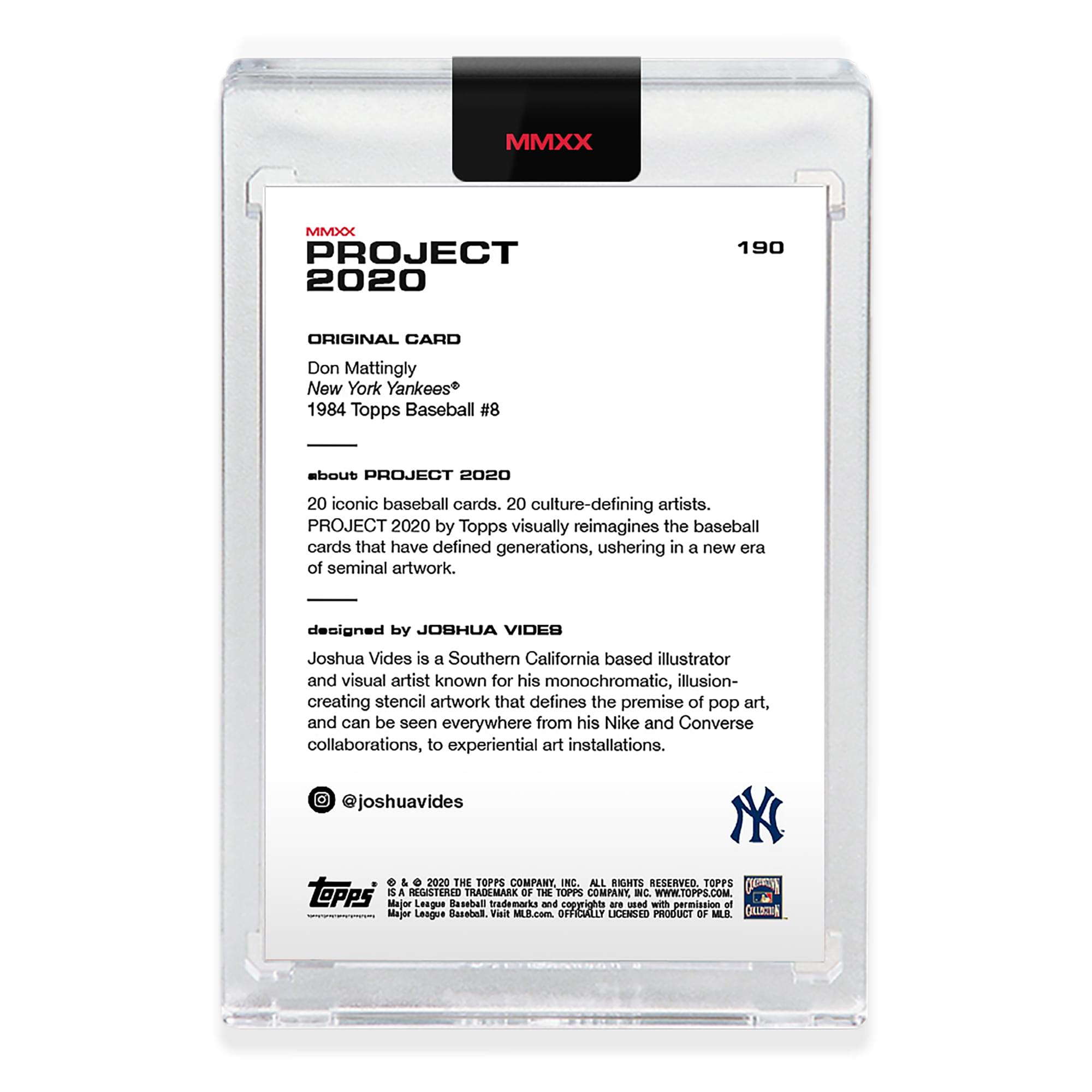 MLB Topps PROJECT 2020 Card 190 | 1984 Don Mattingly by Joshua Vides