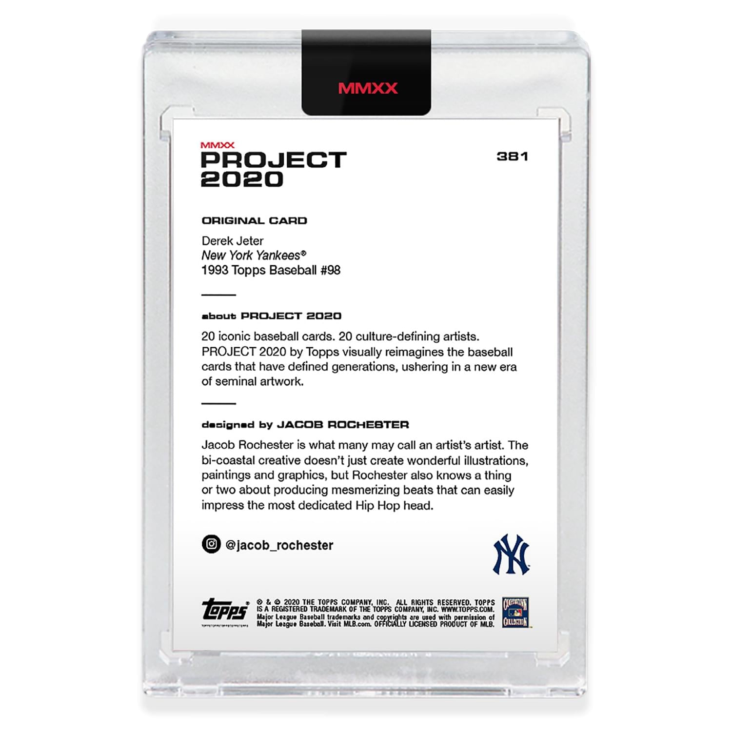 Topps PROJECT 2020 Card 381 - 1993 Derek Jeter by Jacob Rochester