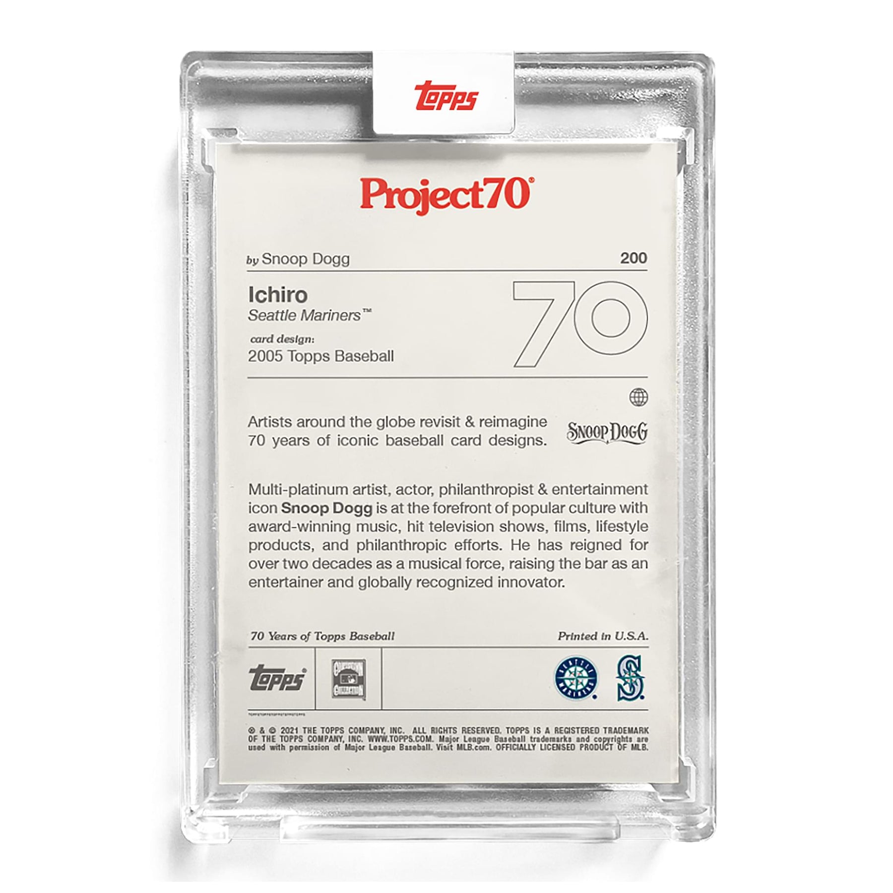 MLB Topps Project70 Card 200 | 2005 Ichiro Suzuki by Snoop Dogg