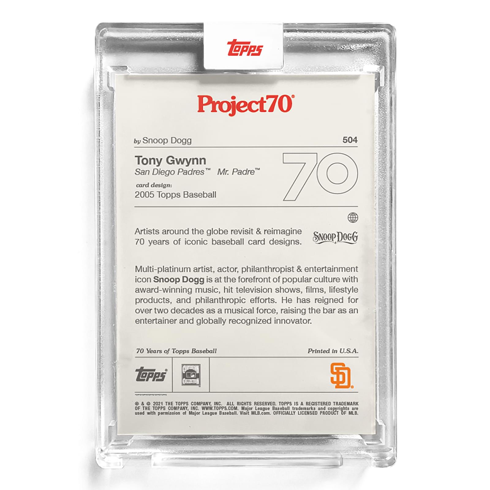Topps Project70 Card 504 | Tony Gwynn 2005 by Snoop Dogg