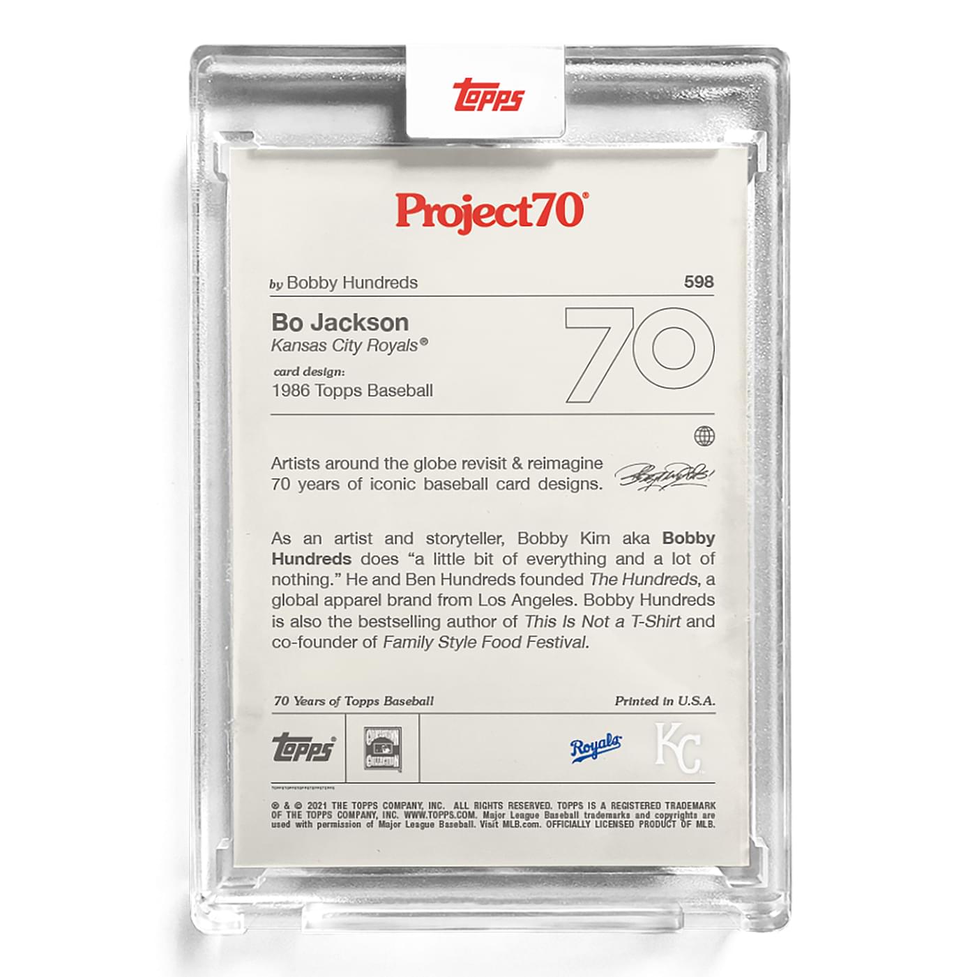 Topps Project70 Card 598 | 1986/1987 Bo Jackson by Bobby Hundreds