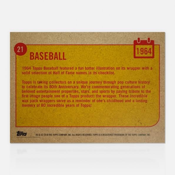 Baseball 1964 Topps 80th Anniversary Wrapper Art Card #21