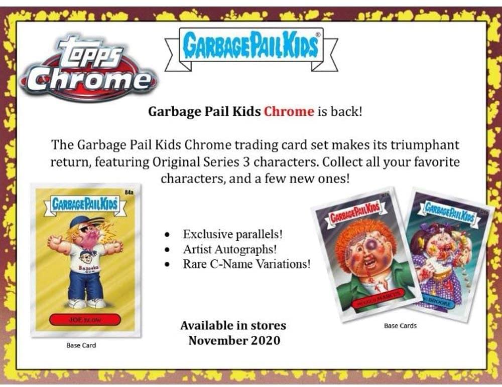 Garbage Pail Kids 2020 Topps Chrome 3rd Series Blaster Box | 5 Packs